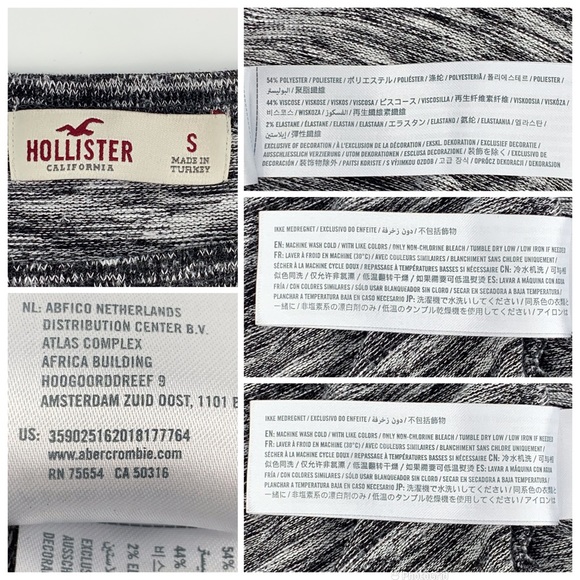 Hollister Black & White Marked Knit 3/4 Sleeve Tunic Style Sweater Dress, Small - Picture 16 of 16